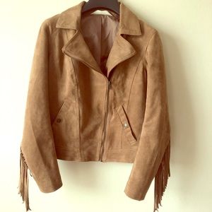 Hollister Fringe Faux Suede Jacket S